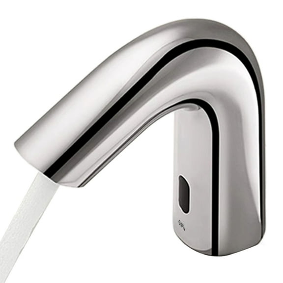 GiPiv Automatic faucets, Automatic Sensor Bathroom Sink Faucet Chrome One Hole Vanity Faucets, Silver