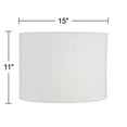thumbnail image 5 of Springcrest White Plastic Weave Medium Drum Lamp Shade 15" Top x 15" Bottom x 11" High (Spider) Replacement with Harp and Finial, 5 of 5