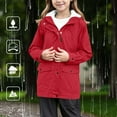 thumbnail image 2 of Mercatoo Kids Rain Jacket Boys Girls Lightweight 𝗪aterproof Raincoat Full Zip Up Youth Button Down Coat Hooded Windbreaker, 2 of 8