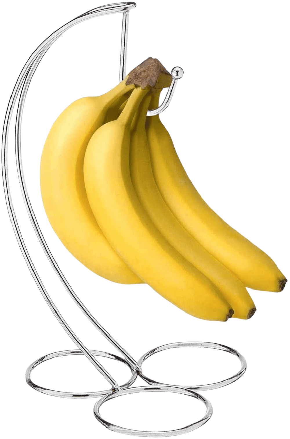 Silver Chrome Banana Tree Rack Holder Ripen Fruit Evenly Prevents Bruising & Spoiling Kitchen Storage