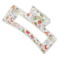 Unique Bargains 1 Pc Christmas Hair Clips Square Snowman Hairdo Clip for Christmas 3.35"x1.77"x1.57" Clear