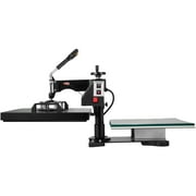 KFFKFF Heat Press Machine, 15x15in 2 in 1 Clamshell Sublimation Transfer Printer with Teflon Coated, Digital Precise Heat Control, Large Powerpress for T-Shirt Hat Cap