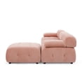 thumbnail image 6 of Convertible Modular Sectional Sofa Couch, Velvet L-Shaped Sectional Sofa with Reversible Ottoman, Modern 4 Seater Button Tufted Corner Sofa Cloud Couch for Living Room Apartment, Pink, 6 of 8