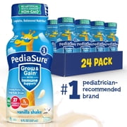 PediaSure Grow & Gain with Immune Support, 7g Protein, Vanilla, 8-fl-oz Bottle, 24 Shakes