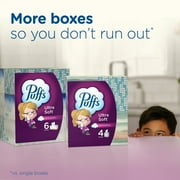 Puffs Ultra Soft Facial Tissues, 6 Family Size Boxes, 124 Facial Tissues Per Box