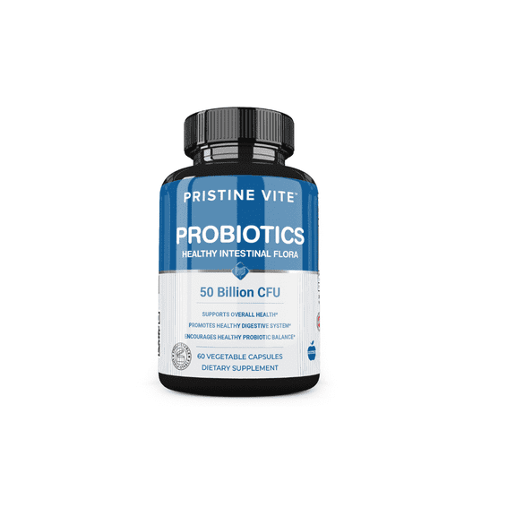 Pristine Vite Probiotics 50 Billion CFU Daily Digestive Balance Wellness Support Gluten-Free 60 Capsules
