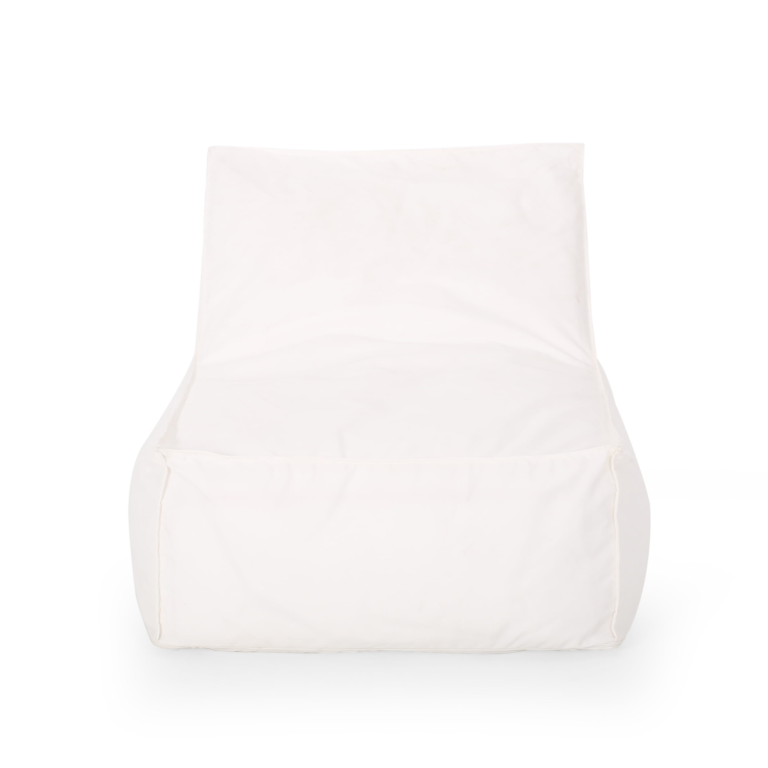 Noble House Kyria Outdoor 3 ft Fabric Bean Bag Chair White