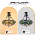 thumbnail image 3 of FINE MAKER 20 Inch Tiffany Stained Glass Chandelier, 5 Light Dining Room Glass Chandelier, 3 of 11