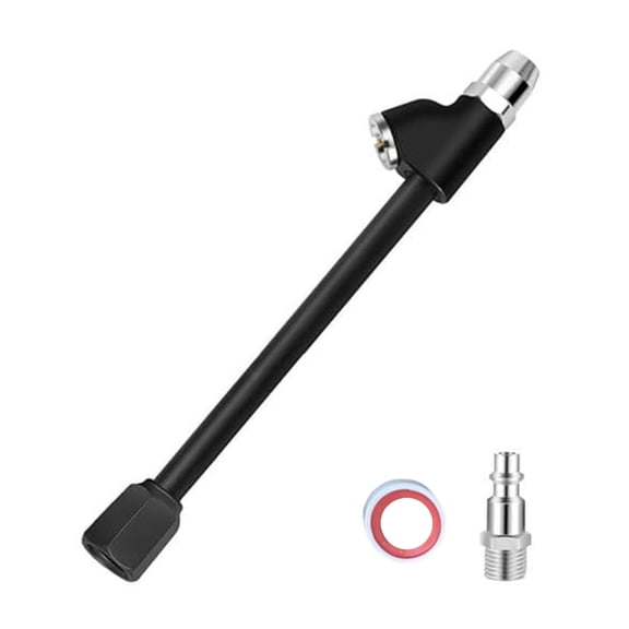 Car 1/4" FNPT Extended Reach Double Head Air Chuck Tyre Chuck Motorcycle Air Inflator Deflator Tire Repair Tool