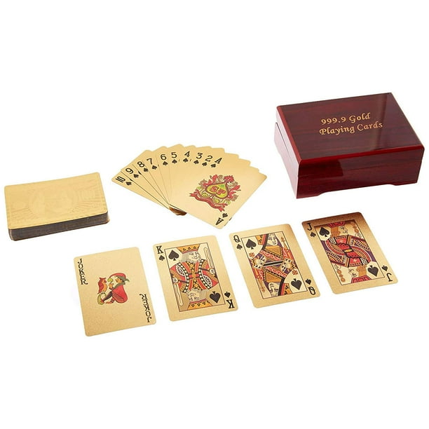 Generic, Deck of Poker Playing Cards in 999.9 Gold Foil Plating