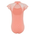 thumbnail image 3 of iixpin Kids Girls Floral Lace Sleeve Ballet Dance Unitard Gymnastics Leotard Sports Jumpsuit Bodysuit Dancewear Coral Pink 13-14, 3 of 6