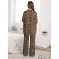 thumbnail image 4 of MINTREUS Lounge Sets for Women Knit Short Sleeve Tops and Long Pants Soft Comfy Pajamas Set Oversized 2 Piece Outfits S-4X, 4 of 8