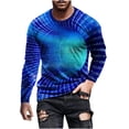 thumbnail image 2 of Lilgiuy Men Casual Round Neck Long Sleeve Pullover Space-time Tunnel 3D Printed T-Shirt Blouse Basic Large Tall, 2 of 5