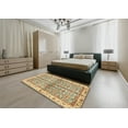 thumbnail image 5 of Ahgly Company Machine Washable Indoor Square Abstract Brown Gold Area Rugs, 6' Square, 5 of 7