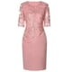 thumbnail image 5 of Gibobby Vestidos de sueter para mujer Vestido midi corto de lentejuelas de talla grande para mujer Vestido de fiesta de noche de cóctel para mujer(Rosa,G), 5 of 5