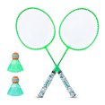 thumbnail image 2 of With 2 Balls Strong And Durable Children Badminton Racket, 1 Pair Badminton Racket Set, Girls Toy For Kids Boys Fluorescent Green, 2 of 8
