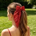 thumbnail image 1 of EGNMCR Sequined Bow Hair Clip Back Of Head Ribbon Spring Clip Style Hair Accessory For Women Sequin bow clip, 1 of 5