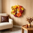 thumbnail image 6 of AYktou Fall Wreath with Artificial Maple Leaves Pumpkin & Berry, Artificial Floral Wreath for Front Door, Thanksgiving Halloween Wreath Autumn Garland Wall Farmhouse Holiday Outdoor Indoor Decor, 6 of 6