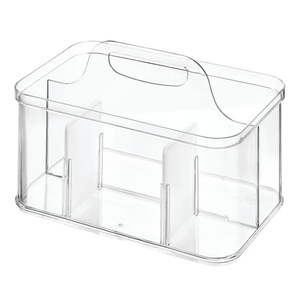 iDesign Crisp Plastic Silverware Caddy with Handle, 6.25" x 10" x 7.04