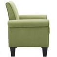 thumbnail image 3 of Bowery Hill Angelo Microfiber Fabric Upholstered Roll Armchair in Green, 3 of 7
