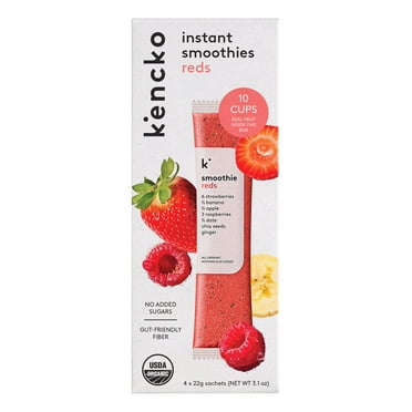 Kencko Reds Organic Instant Fruit & Veggie Smoothies, Powdered Drink Mix, .78 oz, 4 Pack