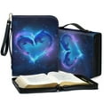 thumbnail image 4 of ZUXONGSY Heart Dolphin Print PU Leather Bible Cover Case for Women Men Multifunctional Bible Protective Carrier with Detachable Wristlet Strap Church Bag for Bible Study Journal Case, L, 4 of 7