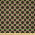 thumbnail image 2 of Ambesonne Earthy Fabric by the Yard Microfiber, Vintage Shapes Trellis Art, 3 Yards, Seal Brown Pale Caramel, 2 of 2