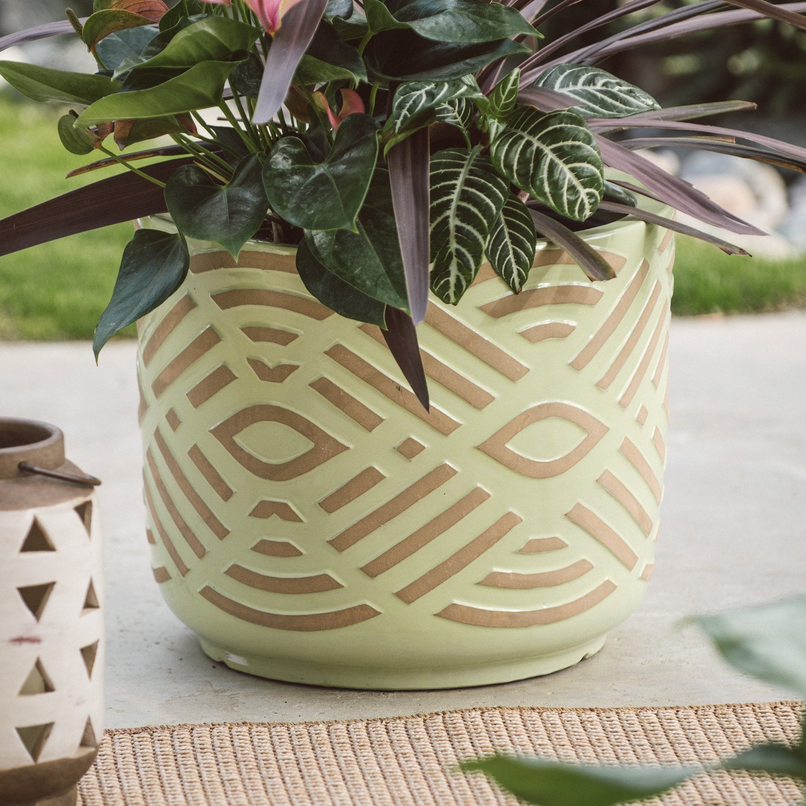 Belham Living Daphne Terracotta Modern Geo Planter