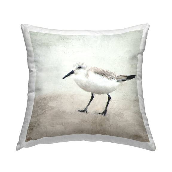 Stupell Industries Small White Bird Nature Wildlife Animal Design by Kim Allen Throw Pillow