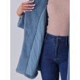 thumbnail image 5 of DARING DIVA Women's Lapel Faux Fur Fuzzy Warm Jacket Overcoat XS Grey Blue, 5 of 6