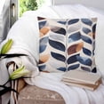 thumbnail image 3 of 14x14 Pillow Covers Set of 2, Navy Blue Burnt Orange Throw Pillow Covers Decorative Couch Cushion Case, Botanical Palm Leaf Abstract Microfiber Square Pillowcases for Bedroom Car Living Room, 3 of 7