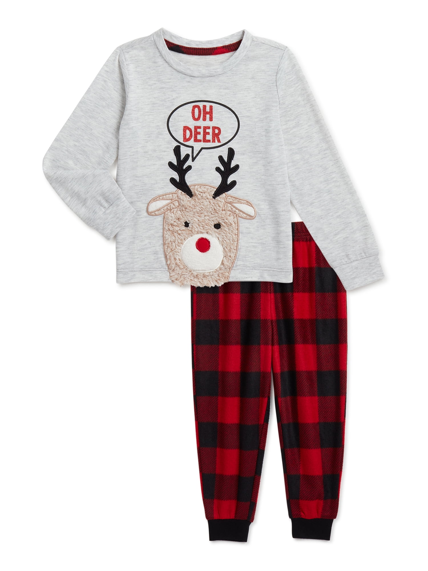 Baby Toddler Boys Girls Matching Christmas Pjs 2-Piece Style Pajama Set T-Shirt Pants Sleepwear Sets