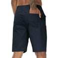 thumbnail image 4 of Xidunhg Men's Stretch Shorts Casual Classic Summer Beach Shorts Drawstring With Zipper Pocket Navy 32, 4 of 9