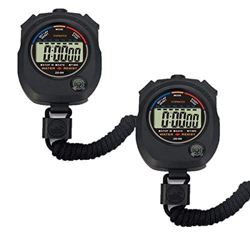 Black Large Display with Date Time and Alarm Function,Suitable for Sports Coaches Fitness Coaches and Referees 12 Pack Multi-Function Electronic Digital Sport Stopwatch Timer 