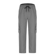 thumbnail image 3 of Chiccall Mens Cargo Pants Drawstring Casual Hiking Pants Loose Elastic Waist Summer Sweatpants with Pockets Dark Gray 2XL, 3 of 5