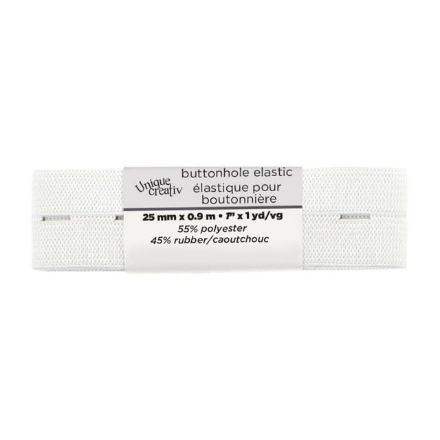 Unique Creativ Elastic Thread — White, 60% latex/40% polyester