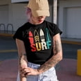 thumbnail image 2 of Surf with Surfboards, Black T-Shirt, Small, 2 of 5