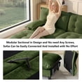 thumbnail image 4 of MIKIBAMA 138" Green L Shaped Chenille Modular Sectional Sofa Cloud Design Button Seat Cushions With Movable Ottomans Solid Wood Frame for Living Room,4-Seat, 4 of 9
