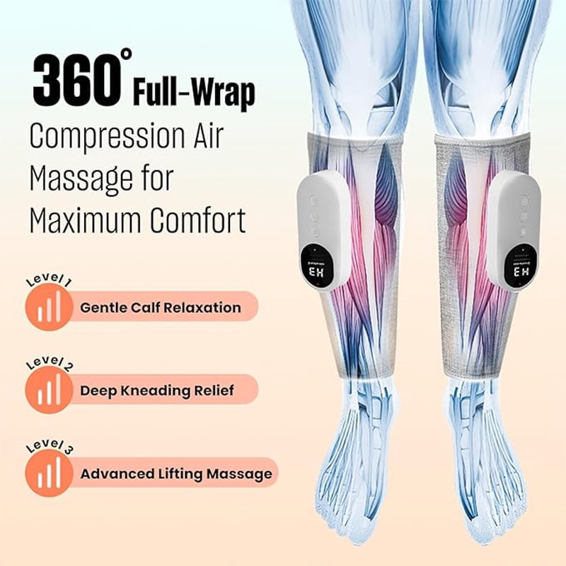 Leg Massager for Circulation, Air Compression Massager for Calf Foot Legs Muscle, 3 Modes 3 Intensities Leg Massager,Relief Leg Muscle Fatigue,1Pcs