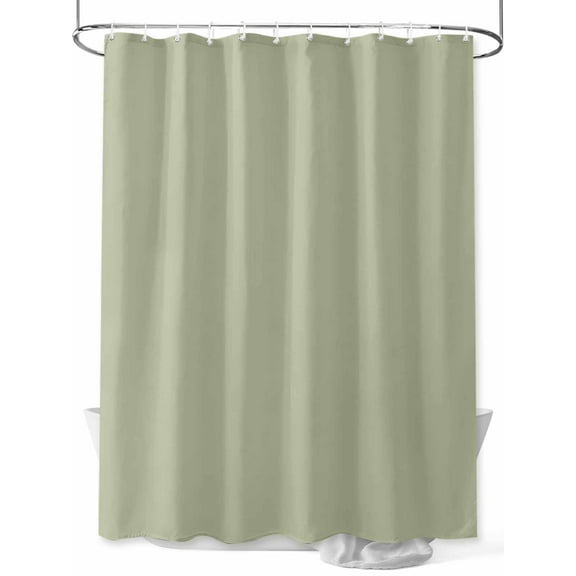 Sage Green Shower Curtain, Solid Color Waterproof Shower Curtain Set with 12 Hooks Lightweight Washable Fabric Shower Curtains for Bathroom 36x72 Inches