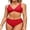Red, variant on Women Ruched Two Piece Swimsuit Knot Twist Bikini Set V Cut Bathing Suits 2026 Swimwear