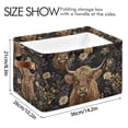 thumbnail image 4 of Yayeee Canvas Storage Basket with Handles for Shelves Fabric Bins Closet Organizer, Cows and Flowers, 4 of 8
