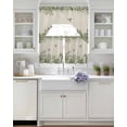 thumbnail image 3 of Hummingbird Swag Kitchen Curtains Sets for Windows 24 Inch Length, Sage Green Botanical Leaf Vintage Botanical Short Window Curtain Panels Swags Valances and Tiers 3 Piece Set for Cafe/Dining Room, 3 of 5