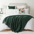 thumbnail image 5 of Battilo Dark Green Throw Blanket with Fringe,Green Knit Throws for Sofa,Christmas Blanket,50"x60", 5 of 8
