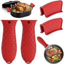 4pcs Cast Iron Handle Cover, Silicone Heat Resistant Pot Handle Holder, Non-Slip Pot Sleeve for Cast Iron Skillets, Metal Pans, Griddles