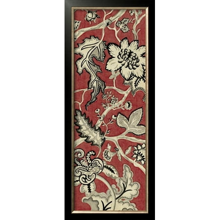 Crimson Embroidery - Crimson Embroidery I Framed Art Print Wall Art By Chariklia Zarris - 14.5x34.5