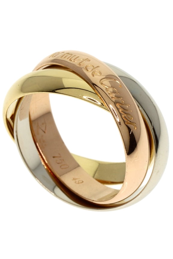 Pre-Owned Cartier Trinity #49 Ring, 18K Yellow Gold/18K White Pink Gold, Women's, CARTIER