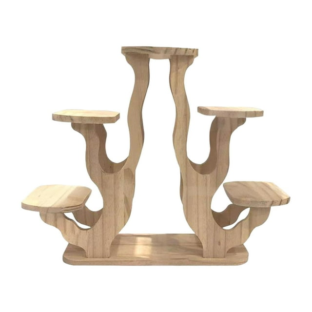 Estante de Exhibición de Escritorio Repisa Organizador Soporte Exhibidor Figuras Madera Elegante Artesanal Adecuado para Sala de Estar Dormitorio