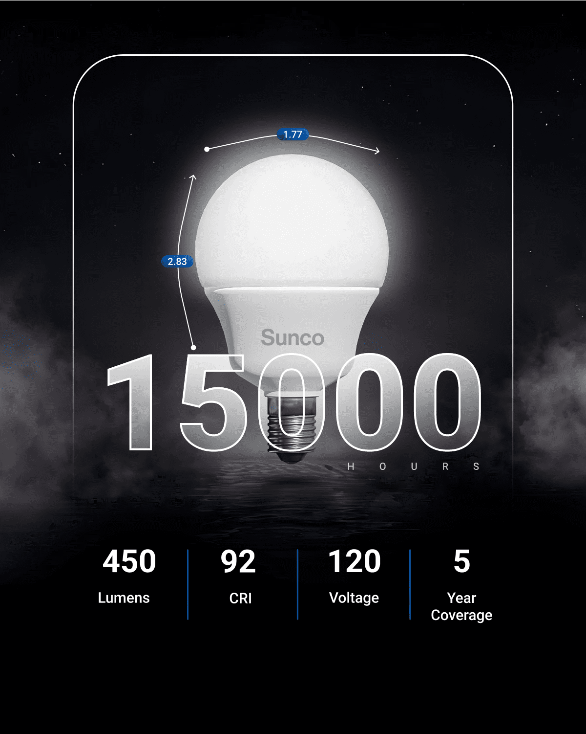 Sunco 10 Pack E12 LED Bulbs Candelabra CRI92 2700K Soft White, 5W Equivalent 40W, 450 Lumens, Small Edison Screw Base E12, Non-Dimmable, Frosted Decorative G14 Globe Vanity Light Bulbs UL