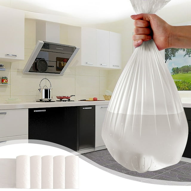 Bolsas de basura 100 piezas Bolsas de basura engrosadas Bolsas de limpieza de basura doméstica/hotel Bolsas de basura a base de plástico Paquete de basura